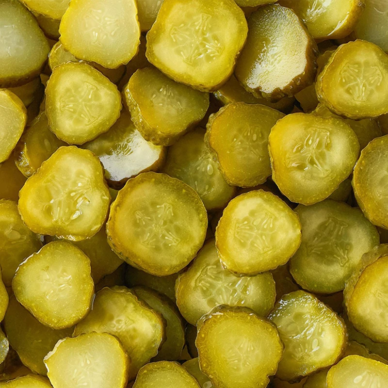 Pickled cucumber slices